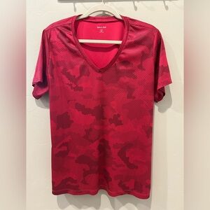 Sport-Tek Men's Red Camouflage V-Neck Performance Tee